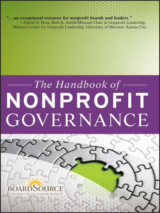 Title details for The Handbook of Nonprofit Governance by BoardSource - Wait list